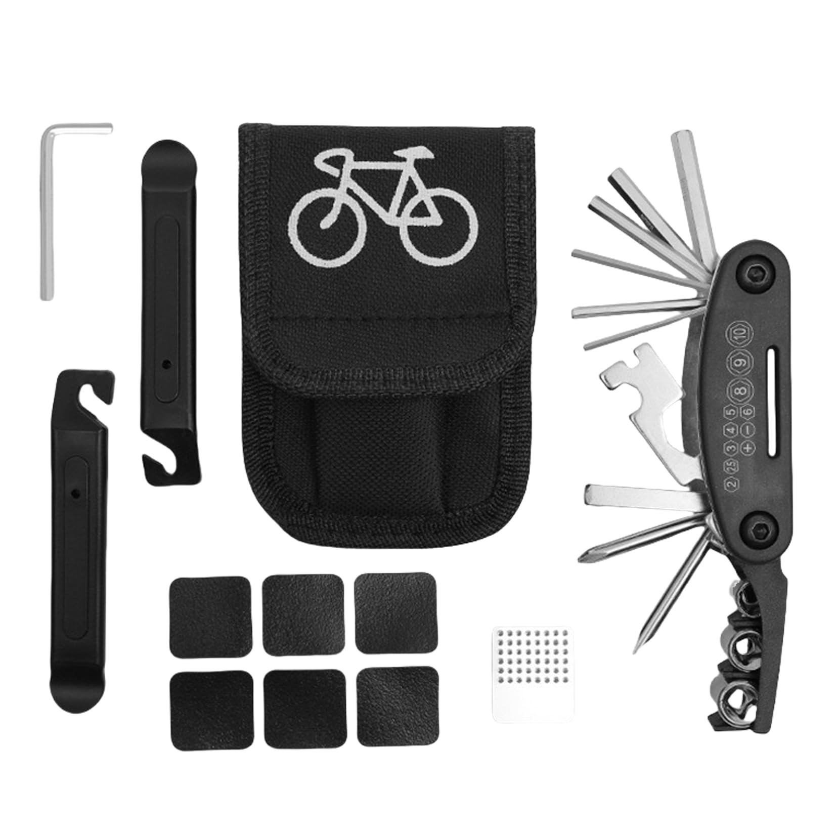 Alip Road Bike Puncture Repair Kit, Portable Bicycle Tire Puncture 7 piece set