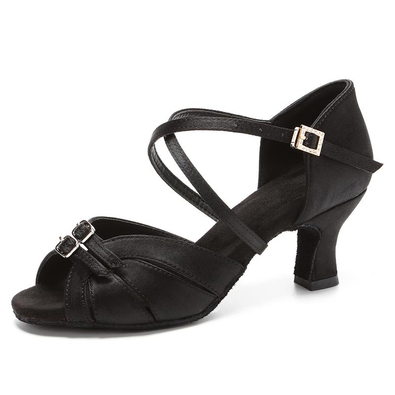 Zapatos de Baile Latino para Mujer con Tacón Medio de 6 cm Salsa Ballroom Tango Zapatos de Baile para Interior