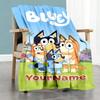 Bluey 95 Customize Text Blanket Gift Customizable Blanket Ultra-Soft Throw For Livingroom Living Room Couch Chair Four Seasons Universal