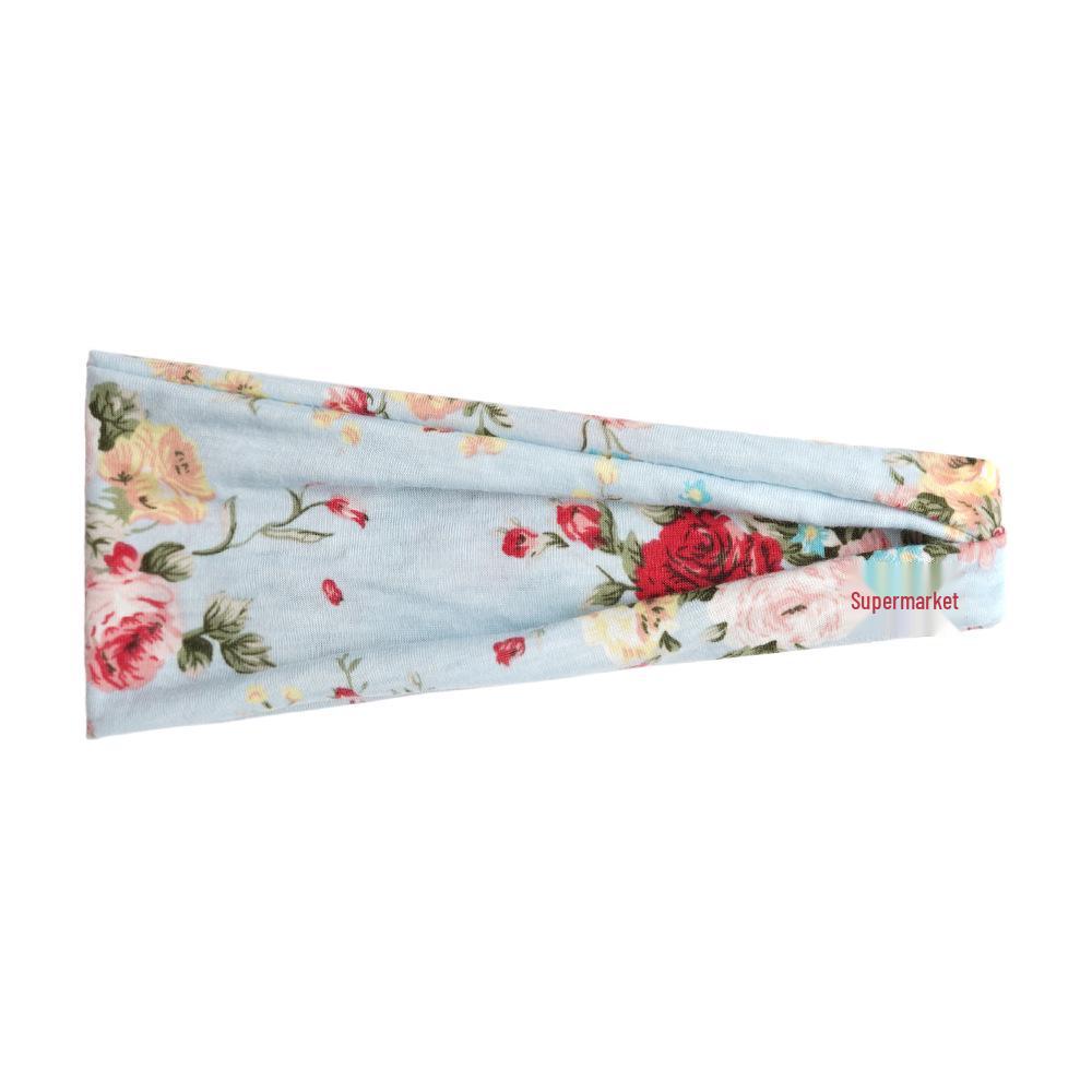 Dámská sportovní jógová pot absorbující čelenka - Široký okraj, Tištěný design, Vlasový doplněk