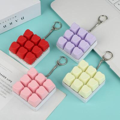 Fun 9 Keys Mechanical Keyboard Keychain Cute Creative Stress Relief Toy Keyring Adult Kid Fidget Toy Bag Pendant Gifts
