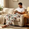Men's Christmas Pajama Pants with Holiday Print for Fall and Winter Sleep Wear