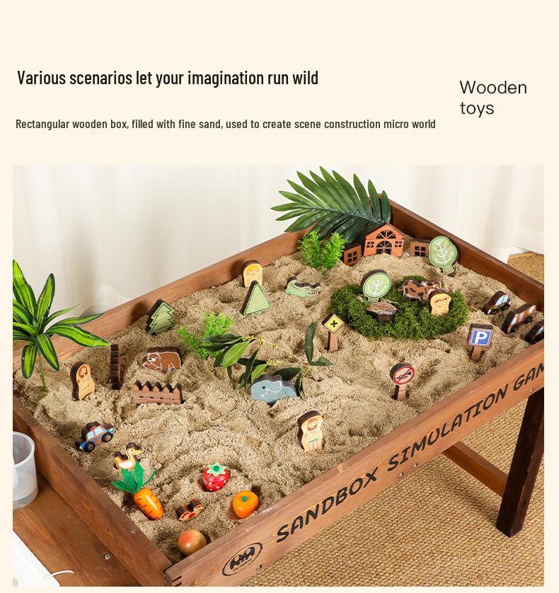 Kids' Wooden Sandbox and Water Play Outdoor Toys