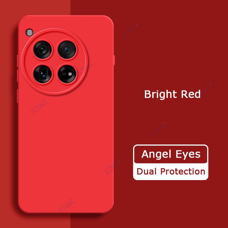 

Роскошный квадратный чехол из жидкого силикона Angel Eyes для OnePlus 12 5G, мягкие чехлы для мобильных телефонов OnePlus12 360, противоударные чехлы OnePlus 12 5G ярко-красный