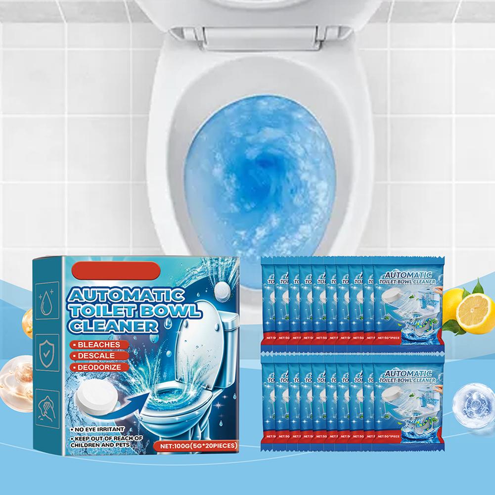 Automatic Toilet Bowl Cleaner Tablets Effervescent Toilet Long-Lasting Cleaning Cleaner Deodori E3Z6
