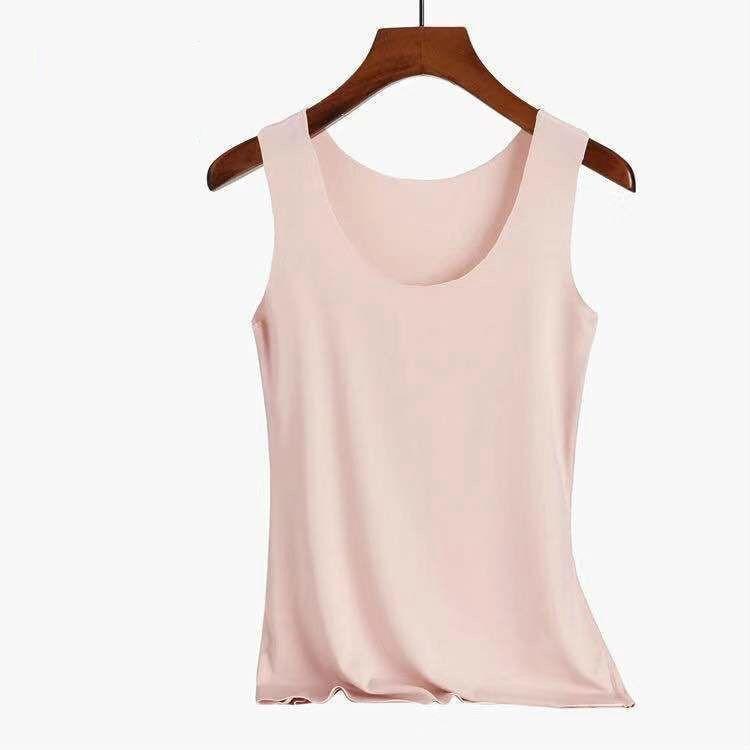 

Women s seamless ice silk vest summer thin suspender women s sleeveless versatile top bottoming trendy fashion breathable 4xl suitable for weight (150-165) pounds