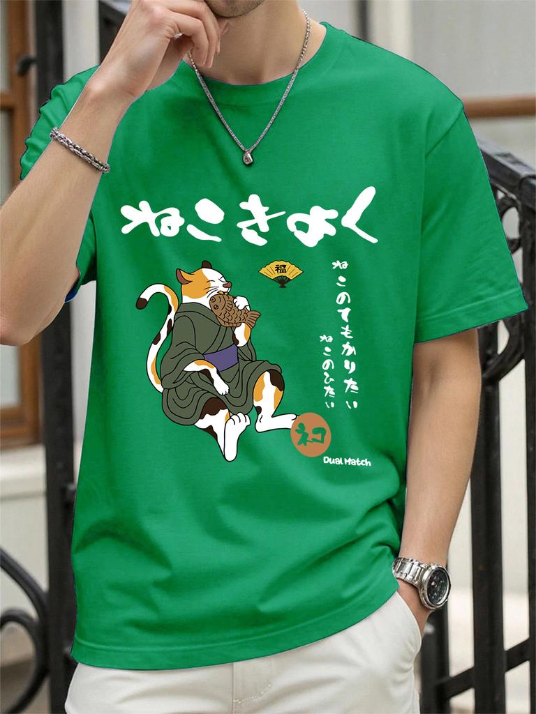 Original Japanese Retro Cat Printed TShirts Womens Summer Cotton Tops ONeck Soft Loose Short Sleeve T Shirt Casual Clothes