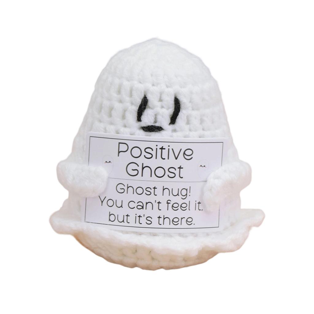 Handmade Halloween Knitted Plush Toy Skull Flower Soft Stuffed Decoration for Party Home Display and Gift Finished Product