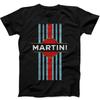 Retro Martini Racing Car Logo Retro Gift Tee Black T Shirt 484