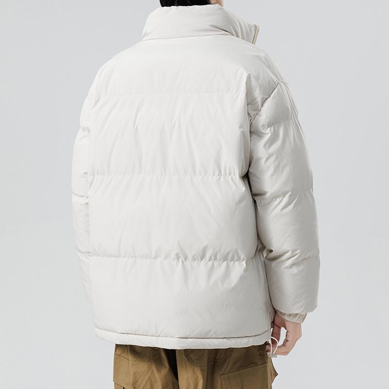 Winter New Solid Color Stand-up Collar Loose Thickened Bread Clothes Korean Version of Youth Casual Cotton Clothes Jacket