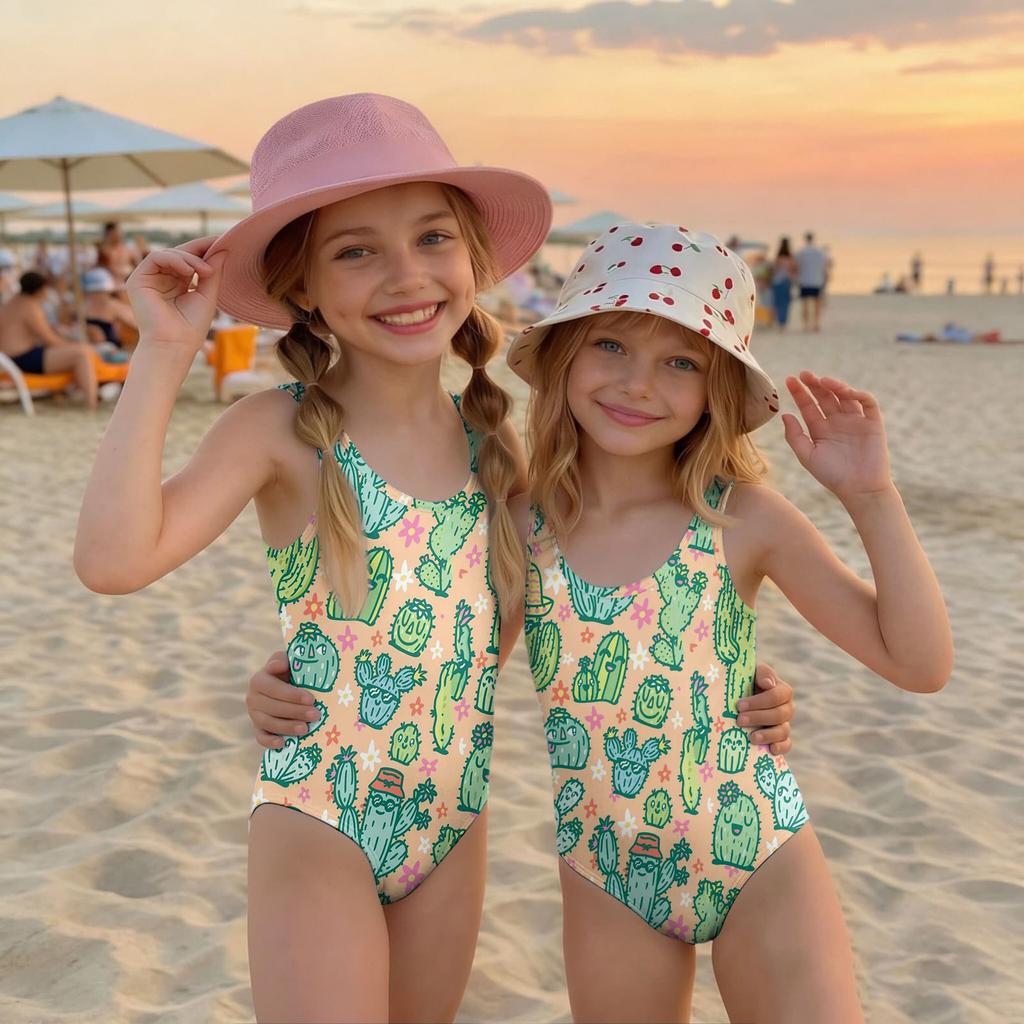 Girls One Piece Swimsuit Summer Kids Fruit Print Swimwear Toddler Bathing Suit Children Casual Beachwear for Swimming Pool