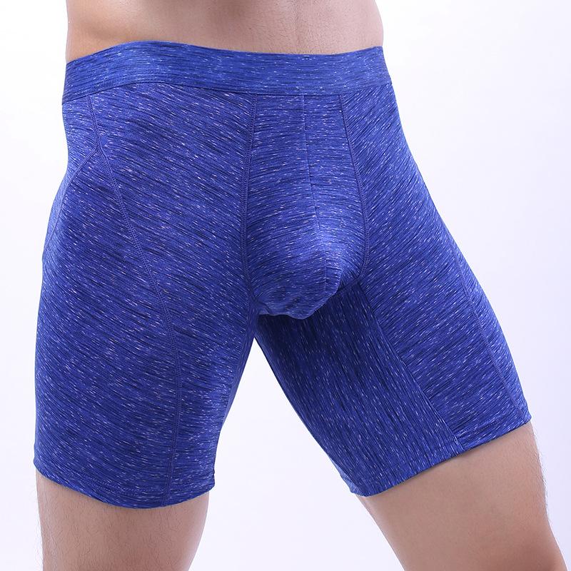 Men's Long Panties Boxer Briefs Ice silk Underwear Gym Training Fitness Shorts Leg Sports Underpants Quick Dry EU Size S M L XL