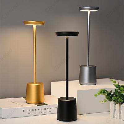 LED Night Light Table Lamp Type-c Rechargeable 4400mA for Restaurant Bar Atmosphere Table Lamp Steples Dimming Touch Night Light