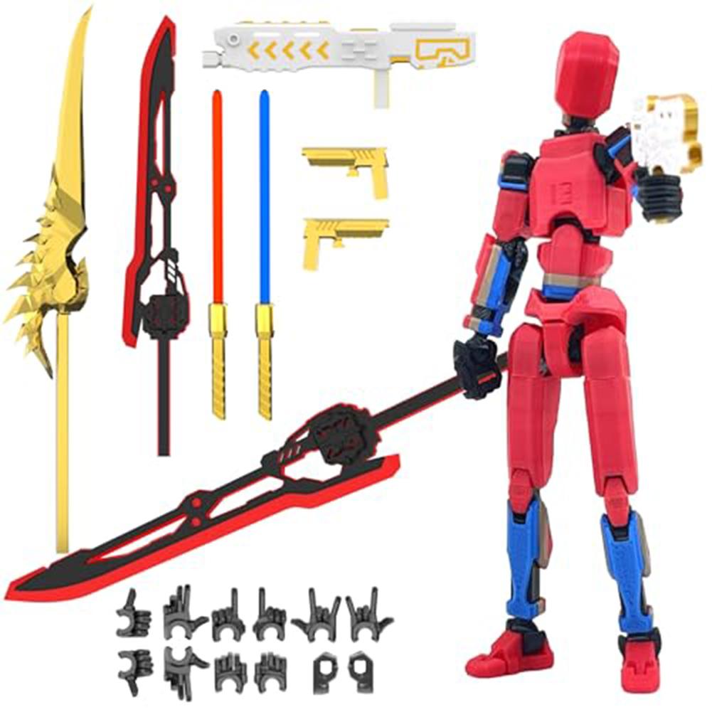 New 13 Robot Action Figure with Multiple Accessories Multi-Jointed Action Figures Action Figures Toys Home Desk Decoration Gifts