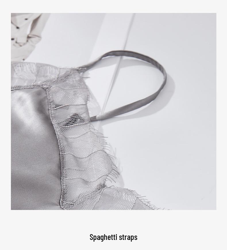 Tangge Luxury Lace-Trimmed Mulberry Silk Camisole with No-Wire Bra