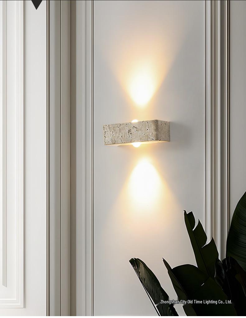 Yellow Dongshi Stone Wall Lamp: Up/Down Villa, Hotel, Bedroom Mood Spotlight