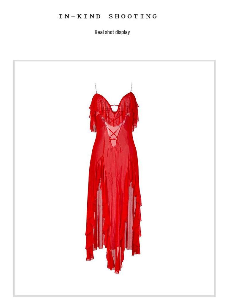 Elegantes Damen-Netzkleid mit offenem Rücken - Sexy & Verführerische Abendgarderobe