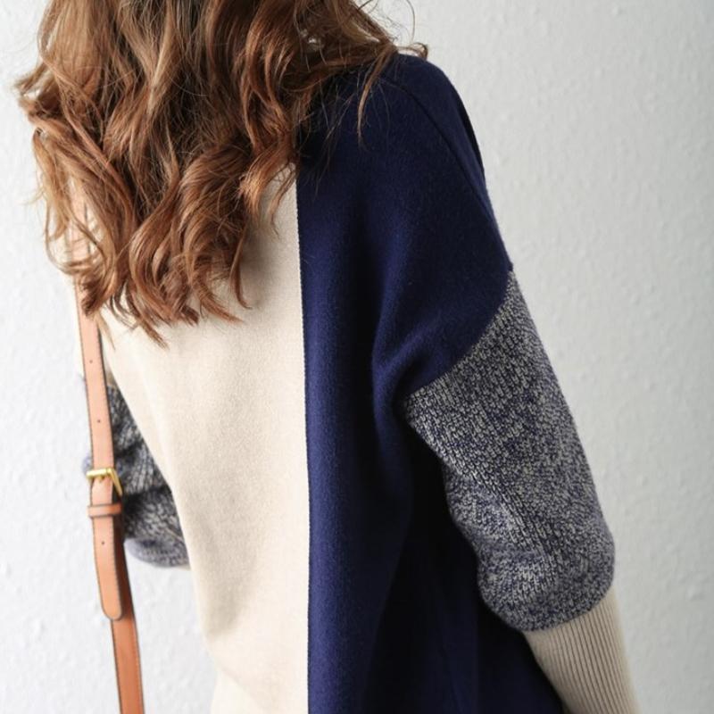 GMXIA Джемпер с высоким воротом и контрастными цветами — фото 7