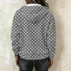 Women's Long Sleeve Pullover Hoodie with Plaid Print and Drawstring Casual Top