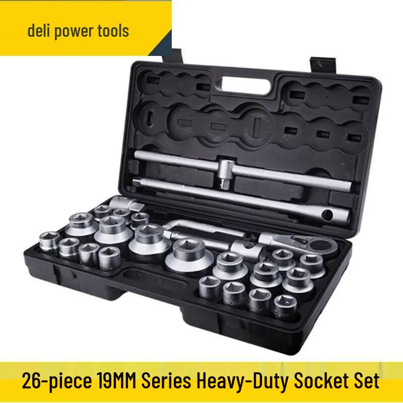 Deli DL1026B Heavy-Duty 26-Piece Socket Wrench Set