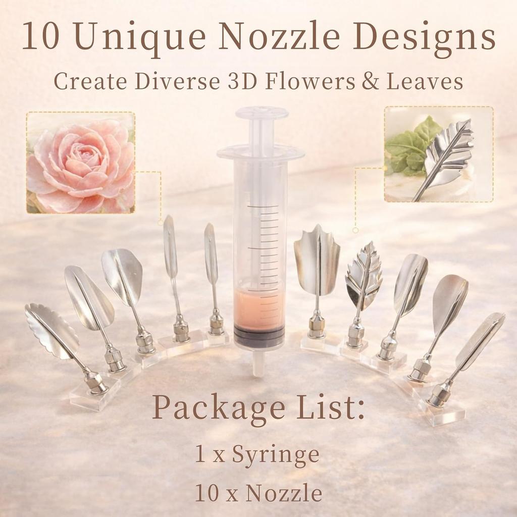 Set Unelte Artă Gelatină Oțel Inoxidabil Flori Frunze Unelte Artă Gelatină 3D Duze Budincă Ace Jello Unelte Gelatină pentru Tort