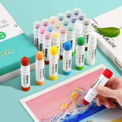 Professionell solid gouache-sticka Grundläggande/Macaron Pastellkritor Målning Barn Ritning Konstnärsmaterial Giftfri Vaxkrita DELGREEN