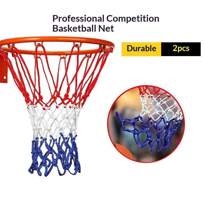 Kraftig Basketballnet Holdbart Flettet Nylon Flere Farver Til Banbrug