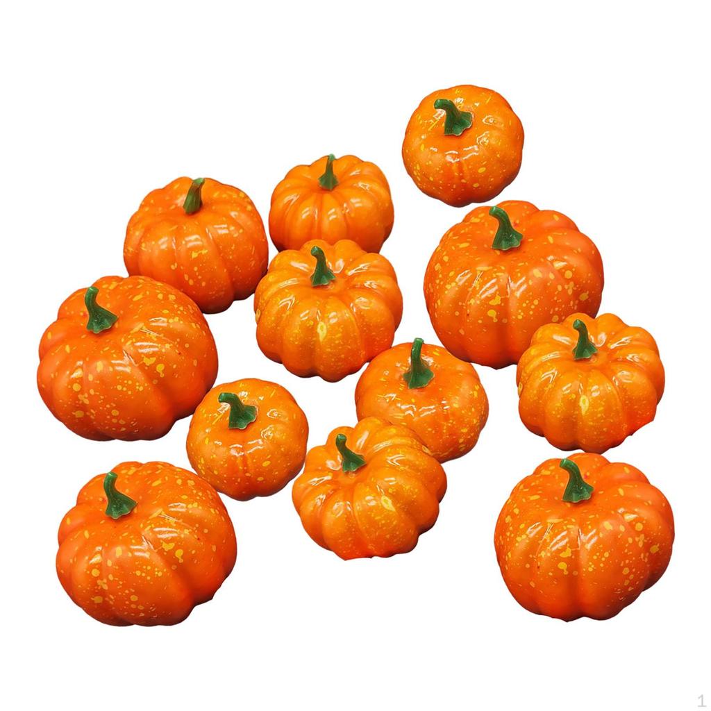 12 Pieces Artificial Pumpkins Autumn Decoration Foam Props Festival Ornament for Decorating