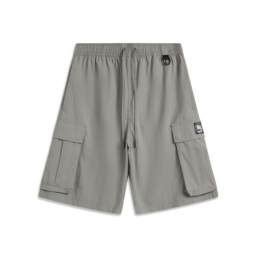 Li Ning Anti-Five Series Sports Minimalist Solid Color Loose Casual Shorts Men Shorts Iron-Gray AKSV031-5