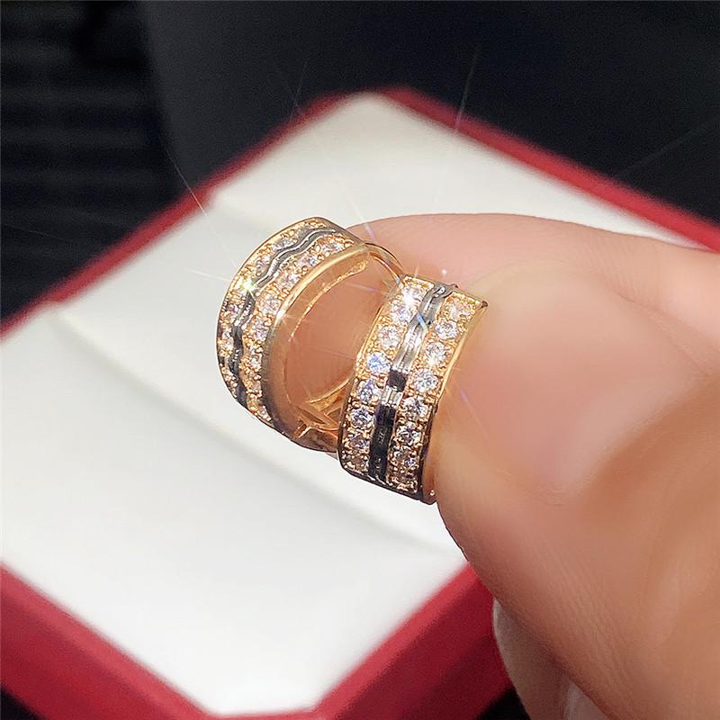Cao Shi Punk Hip-Hop Zircon Earrings for Men and Women