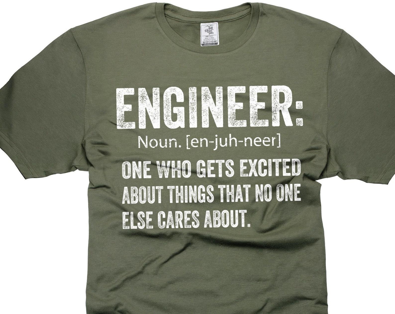 Funny Engineer Definition T-Shirt: Sarcastic Gift for Engineers L