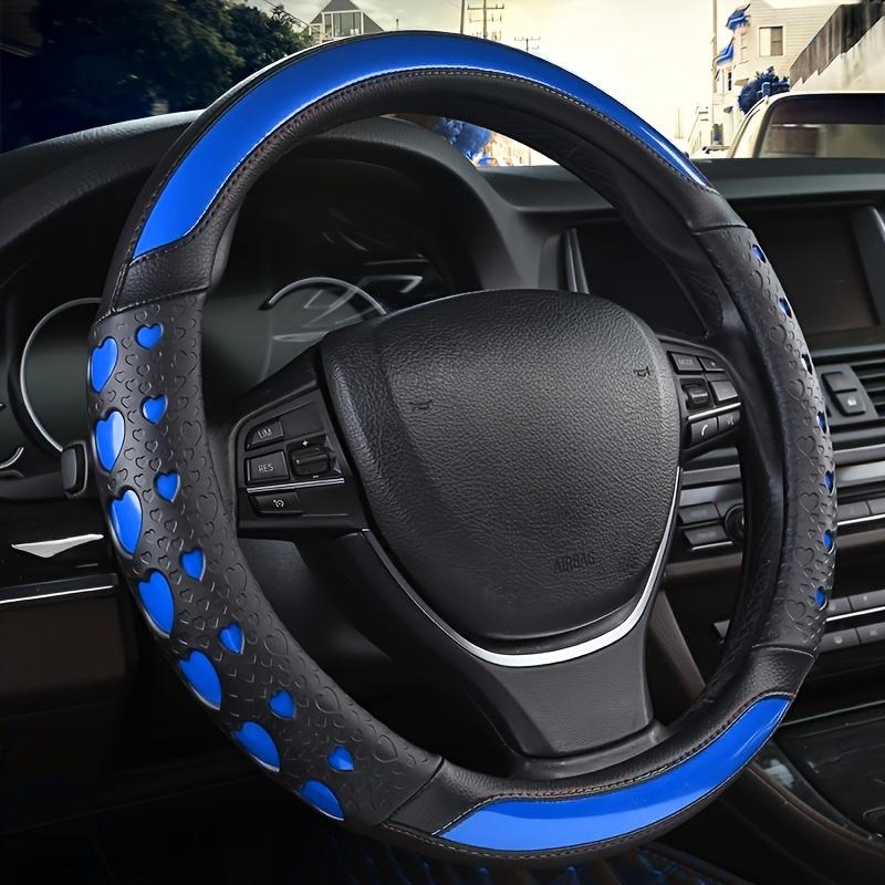 Sweet Heart Design Steering Wheel Wrap - Durable PU Leather, Anti-Slip Inner Circle, Fits Most Vehicles