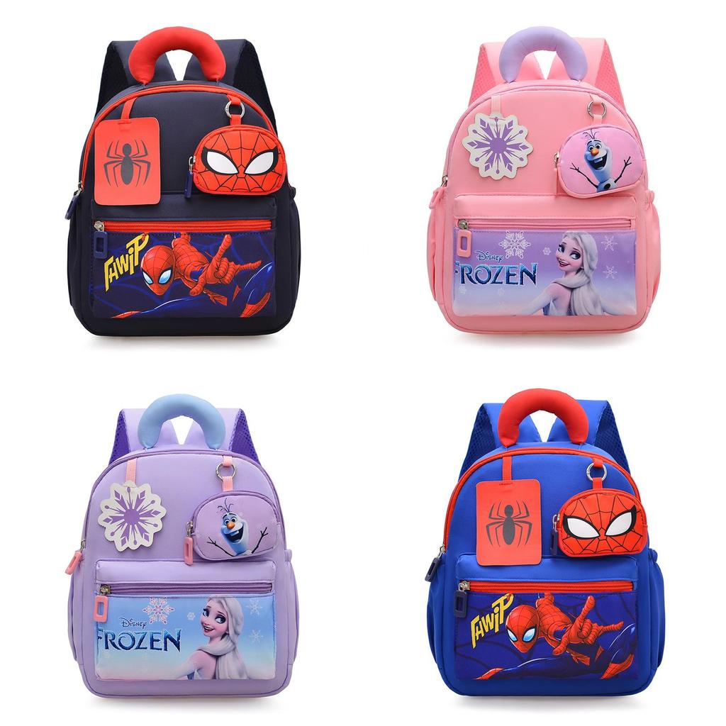 Elsa Spider-Man Cartoon Kinderrucksack mit atmungsaktivem Nylon für den Schulgebrauch