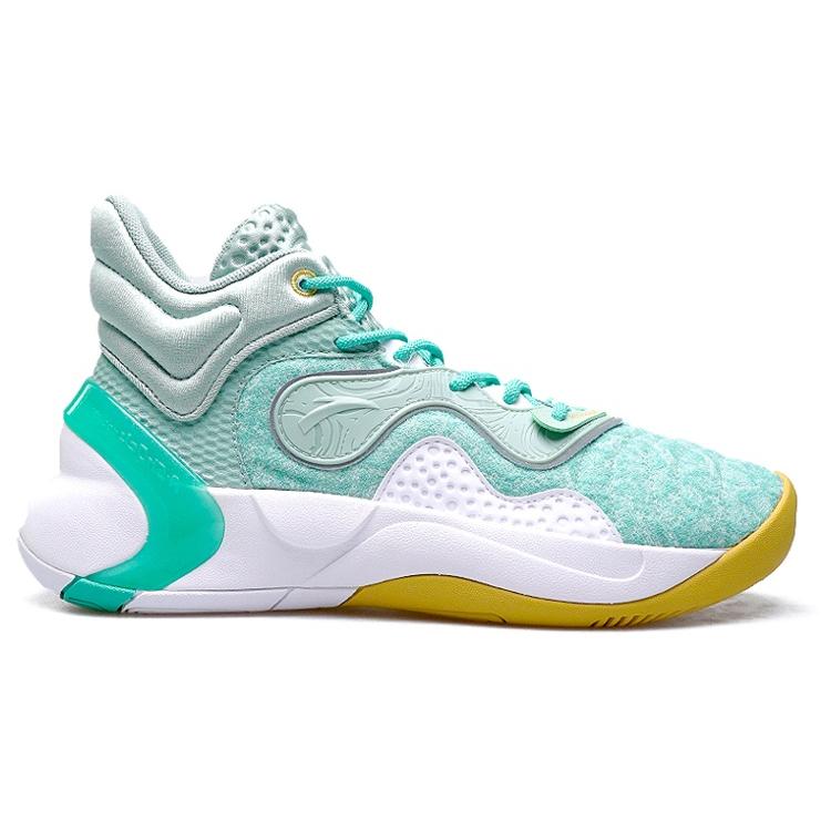 ANTA Basketball Shoes Men's Mid top White/Straw Gray/Green 112041612-5