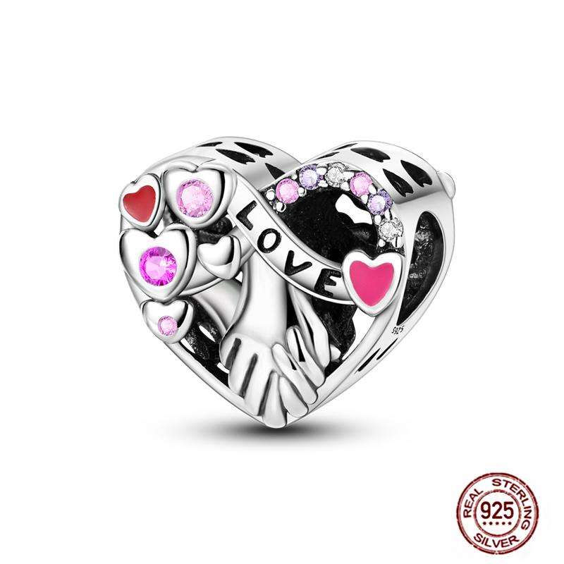 Copper Love Heart-Shaped Family Boy Girl Pet Charms Fit Original Pendant Bracelet Friendshipbeads Diy Jewelry