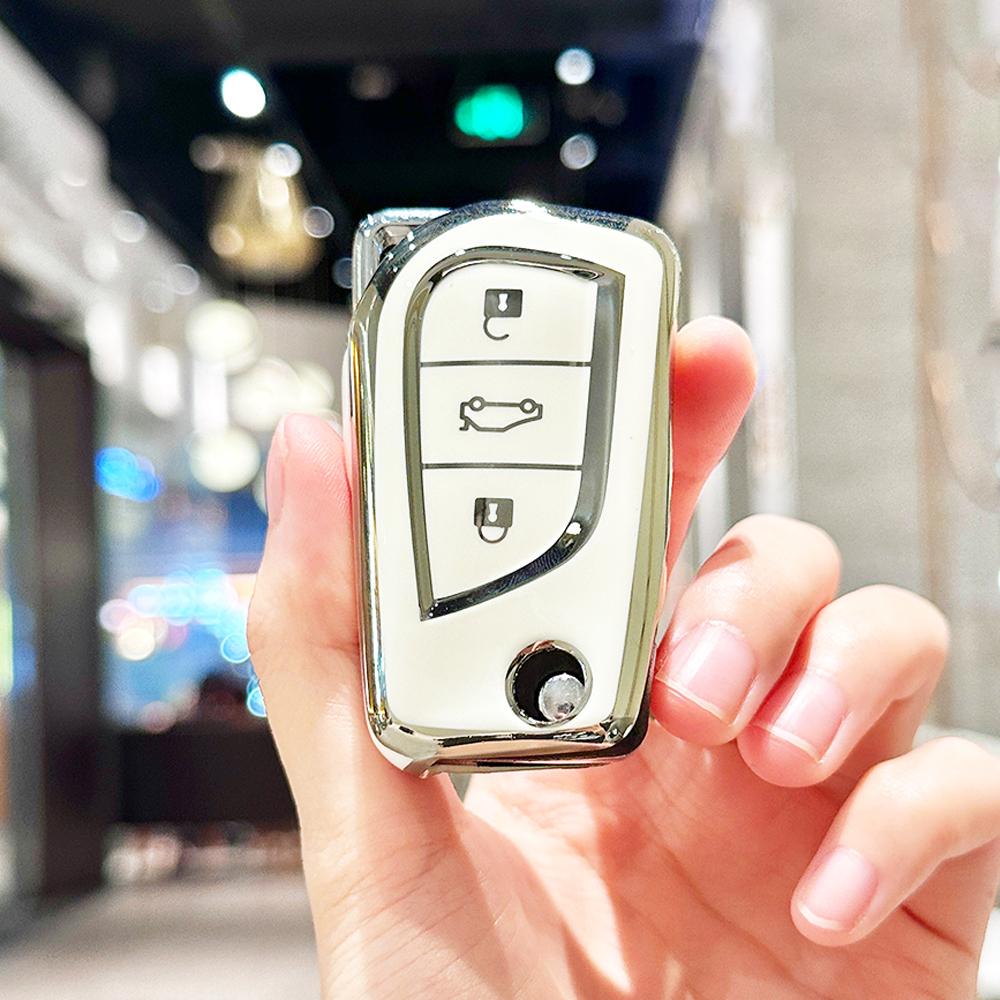 For Toyota Verso Yaris Aygo Scion TC IM Auris Corolla Avensis Auto Shell Fob 2/3/4 Button TPU Car Key Case Cover Accessories