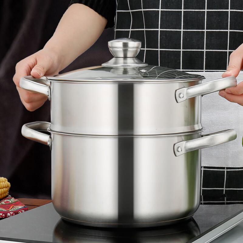 Wu Tuo 24cm 304 Stainless Steel Induction Soup Pot Steamer