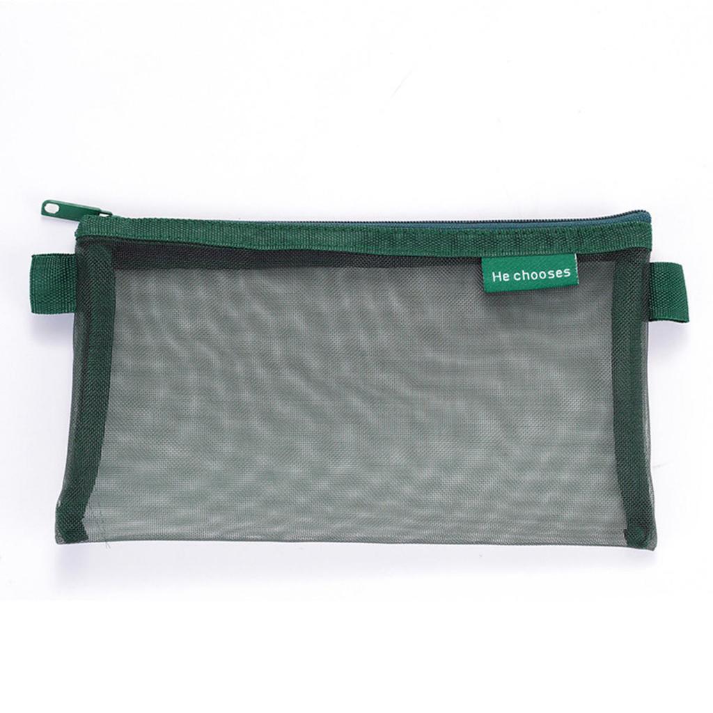 Simple Transparent Double Mesh Bag Pencil Case Office Student Pencil Cases Nylon Kalem Kutusu School Supplies Pen Box