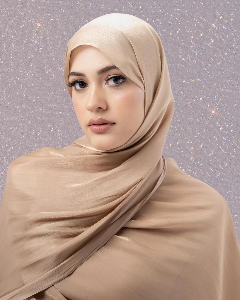 Premium Shiny Chiffon Hijab Malaysian Women Scarves Long Shawl Chiffon Crinkle Shawl Female Islamic Breathable Headscarf