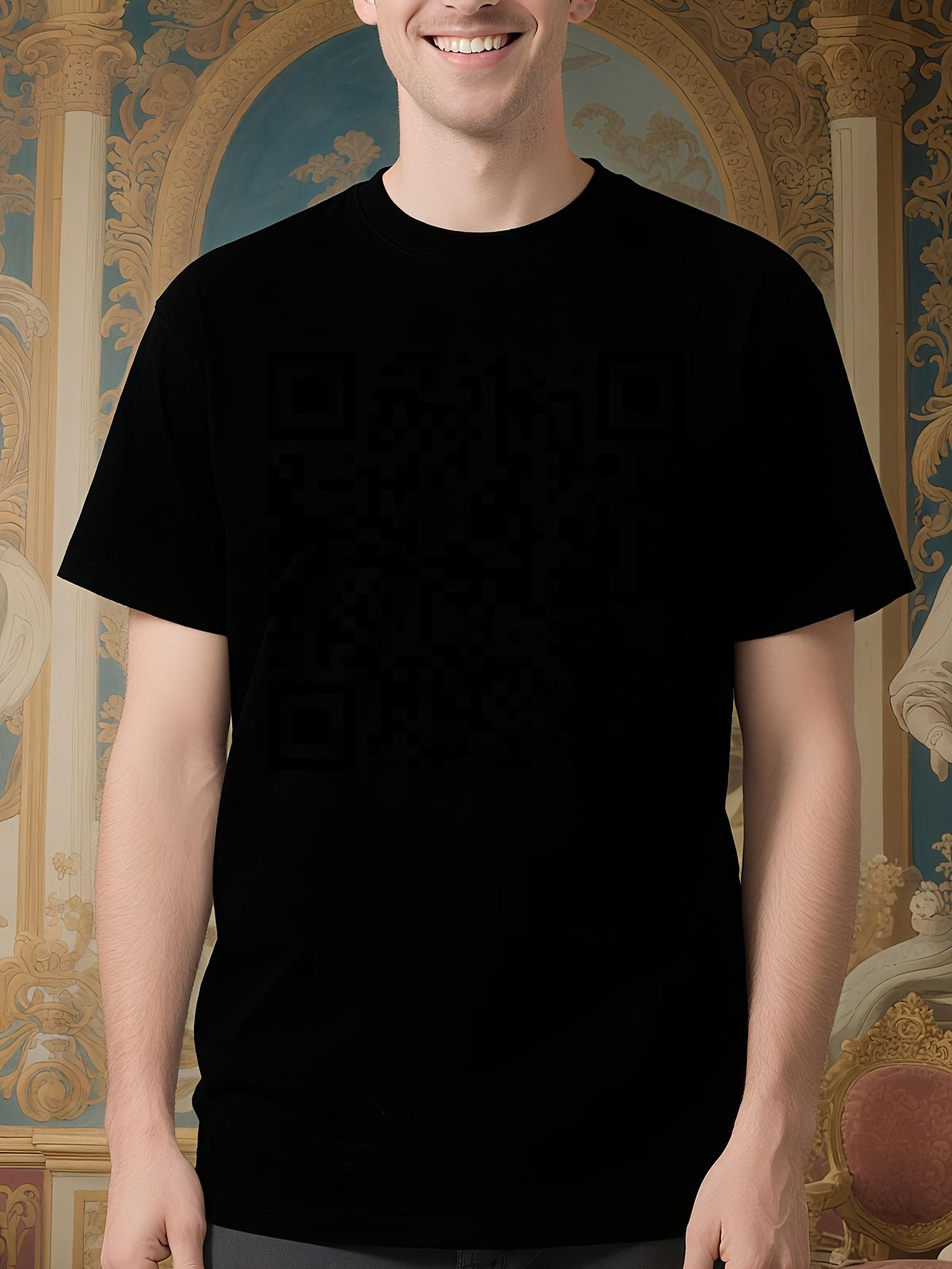 Rickroll QR Code Graphic Tshirt - 100% Cotton Casual Hip ... XL