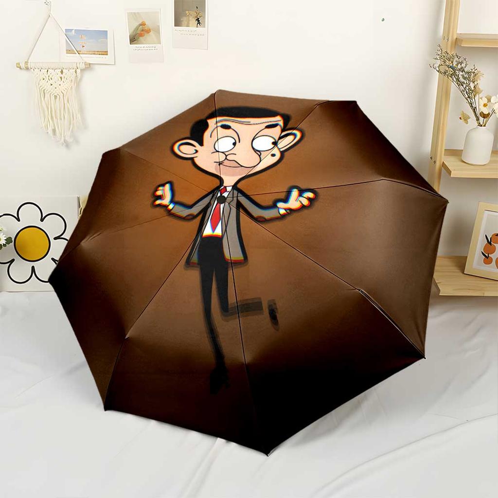 Mr. Bean's Adventure Portable Automatic Umbrella with 8-Rib Foldable Design All-Season Travel Elegant Umbrella