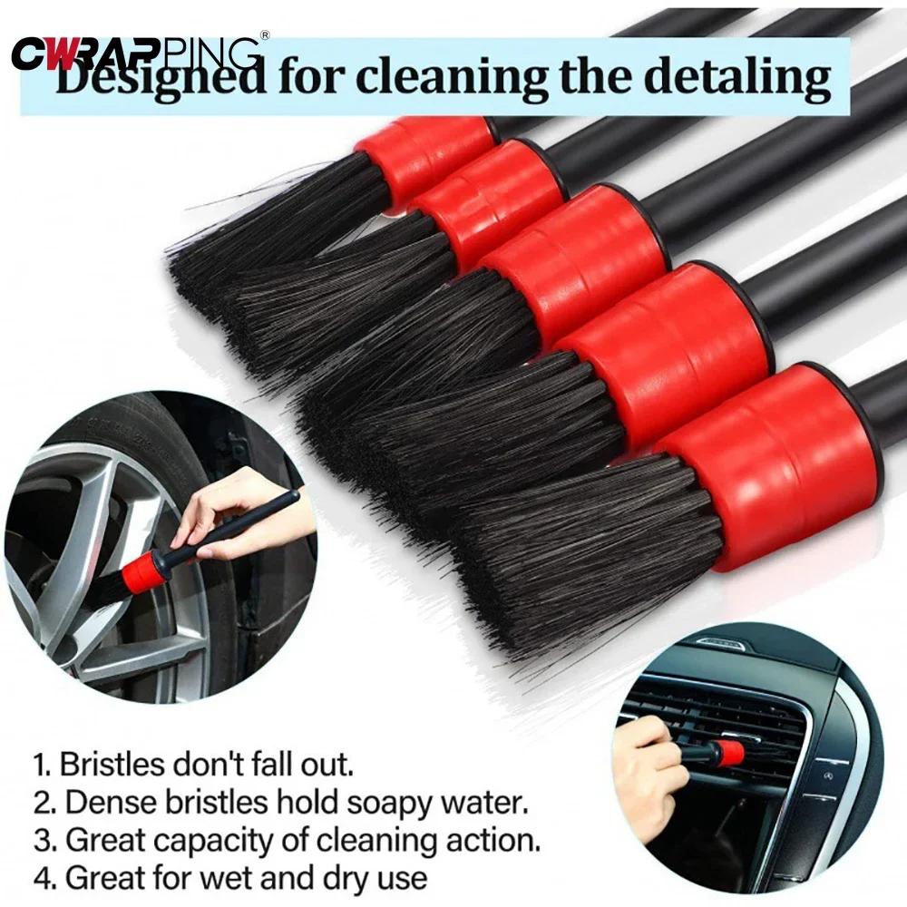 30Pcs Car Detailing Brush Set Auto Air Vents Rim Cleaning Brushes Sponges Towel Car Wash Detailing Tools for Car Accessories