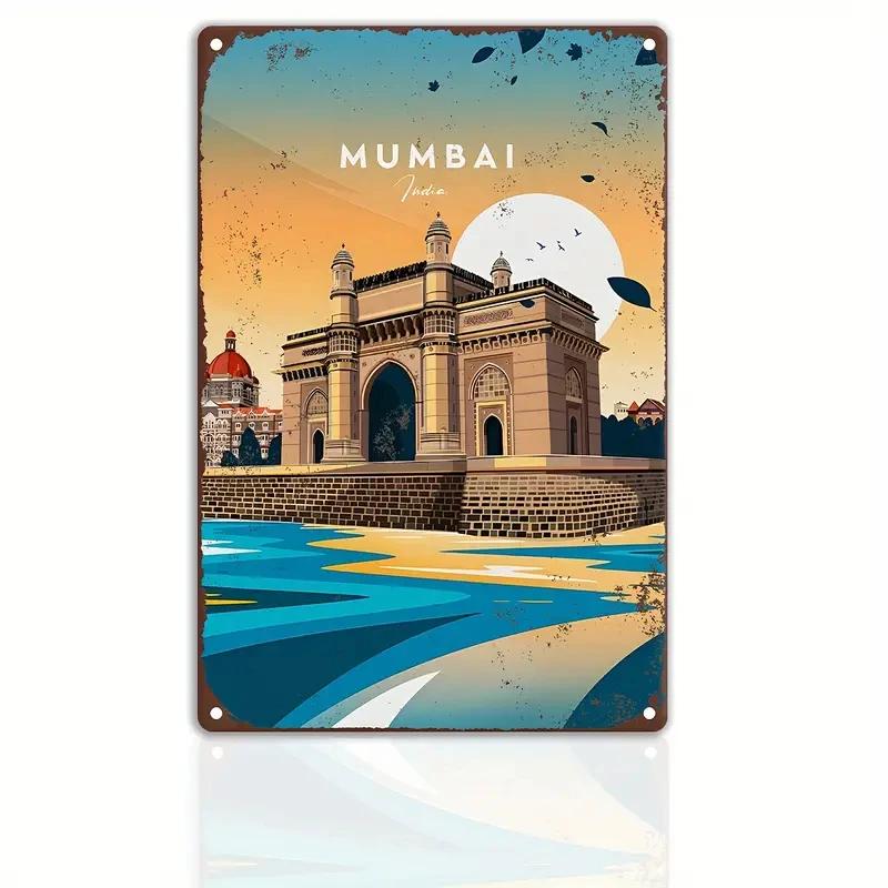 Retro Metal Sign Travel Round The World,ROME,FRANCE,MUMBAI Vintage Art Poster,Home,Bar,Room,pub,Hotel,Cafe,Club Wall Decor Gift