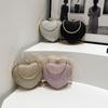 Chic Heart Shaped Lock Clasp Handbag, Fashiable Bright Star Evening Bag  Stylish Single Shoulder Purse, Chain Cross Body Bags.