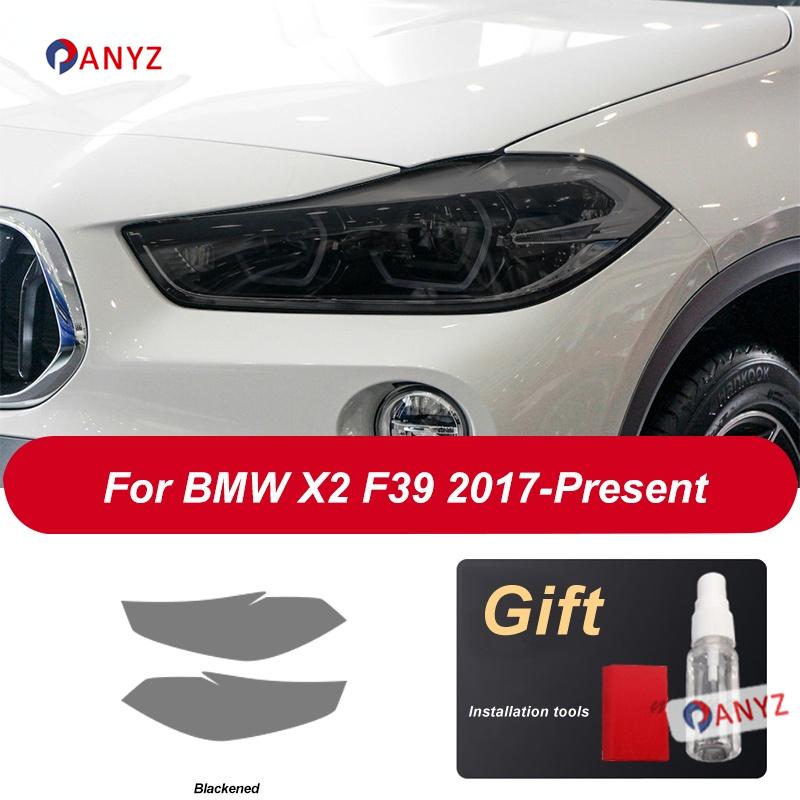 2 Pcs Car Headlight Protective Film Headlamp Transparent Black TPU Sticker Repair For BMW X2 F39 2017-Present Accessories