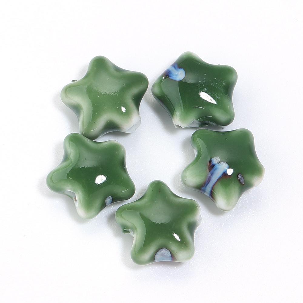 

5PCS/Lot Star Ceramic Beads Colorful Loose Spacer Star Beads For Jewelry Making Spacer Beads DIY Bracelet Necklace Accessories