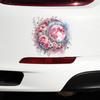 QT2135#15cm Flowers and Moon Car Sticker, Suitable for Laptop, Car, Truck, Van, SUV, Motorcycle, Bumper, Window