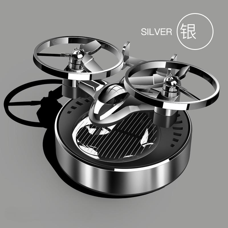 Solar Powered Rotation Helicopter Solar Aromatherapy Car Air Freshener Alloy Fragrance Auto Aroma Diffuser