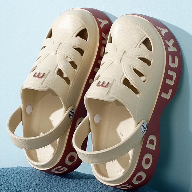 Smile Damen-Sandalen Beliebte Lässige Slip-on Höhlen-Schuhe Sommer Weich-sohlige Bequeme Strand-Sandalen Dick-sohlige Hausschuhe