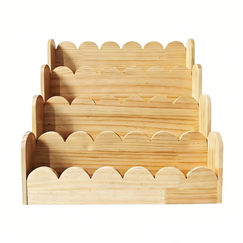 

Natural Wood Childrens Book Holder With 4 Layer Space Ideal For Bedrooms Classrooms And Play districts 1